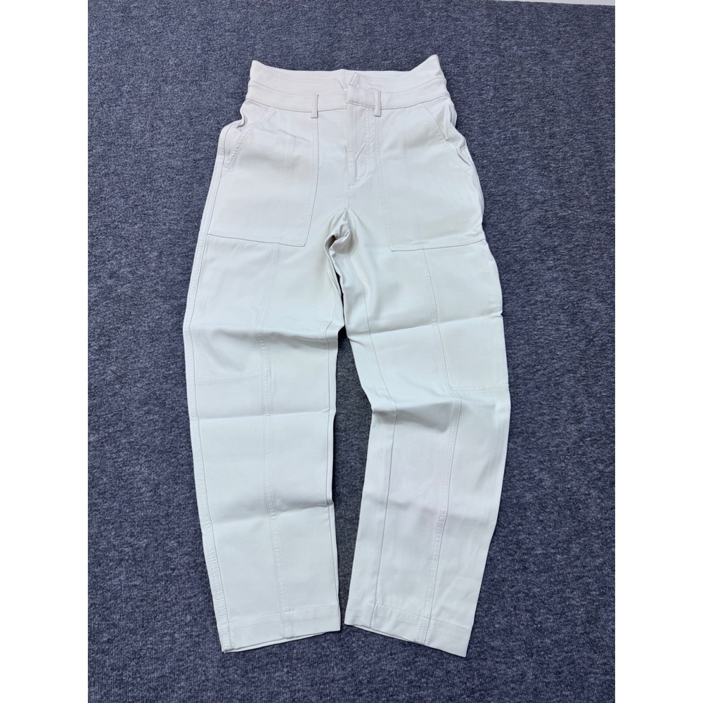 Banana Republic Women Cream Utility Straight Leg Patch Pocket Pants Size 2